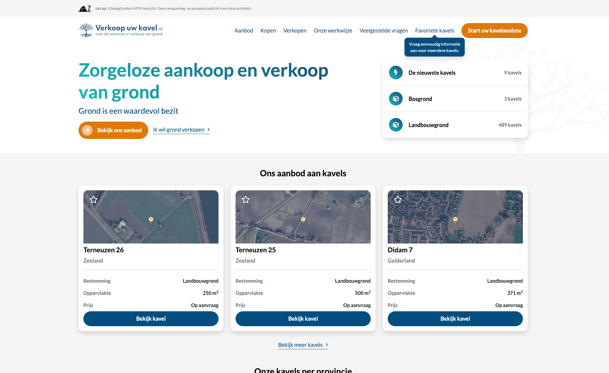 Verkoop uw Kavel